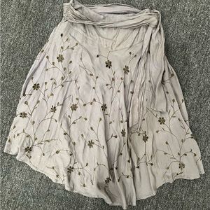 French Designer La Redoute Gray Floral Skirt Size 6